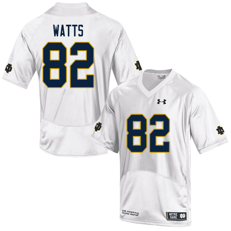 Men's NCAA Notre Dame Fighting Irish #82 Xavier Watts Stitched College Under Armour Authentic White Football Jersey NR10A60VM